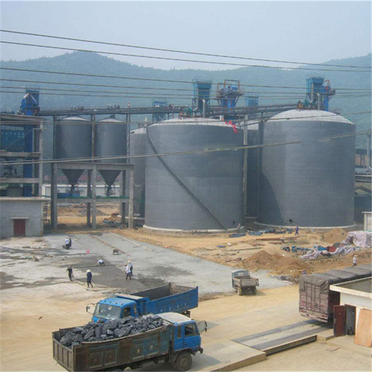 武威水泥钢板仓2座3000吨青岛项目进入施工